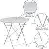 Flash Furniture Oia Commercial Grade 30″ Round Black Indoor-Outdoor Steel Folding Patio Table(White)