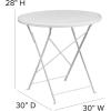 Flash Furniture Oia Commercial Grade 30″ Round Black Indoor-Outdoor Steel Folding Patio Table(White)