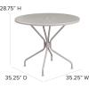 Flash Furniture Oia Commercial Grade 35.25″ Round Black Indoor-Outdoor Steel Patio Table with Umbrella Hole(Light Gray)