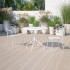 Flash Furniture Oia Commercial Grade 35.25″ Round Black Indoor-Outdoor Steel Patio Table with Umbrella Hole(White)