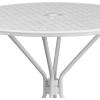 Flash Furniture Oia Commercial Grade 35.25″ Round Black Indoor-Outdoor Steel Patio Table with Umbrella Hole(White)