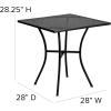 Flash Furniture Oia Commercial Grade 35.5″ Square Black Indoor-Outdoor Steel Patio Table with Umbrella Hole(Black)