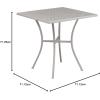 Flash Furniture Oia Commercial Grade 35.5″ Square Black Indoor-Outdoor Steel Patio Table with Umbrella Hole(Light Gray)