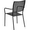 Flash Furniture Oia Commercial Grade 5 Pack Black Indoor-Outdoor Steel Patio Arm Chair with Square Back(Black)