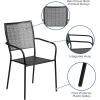 Flash Furniture Oia Commercial Grade 5 Pack Black Indoor-Outdoor Steel Patio Arm Chair with Square Back(Black)