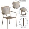 Flash Furniture Oia Commercial Grade 5 Pack Black Indoor-Outdoor Steel Patio Arm Chair with Square Back(Gold)