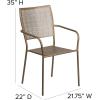 Flash Furniture Oia Commercial Grade 5 Pack Black Indoor-Outdoor Steel Patio Arm Chair with Square Back(Gold)