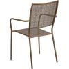 Flash Furniture Oia Commercial Grade 5 Pack Black Indoor-Outdoor Steel Patio Arm Chair with Square Back(Gold)