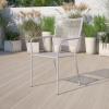 Flash Furniture Oia Commercial Grade 5 Pack Black Indoor-Outdoor Steel Patio Arm Chair with Square Back(Light Gray)