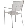 Flash Furniture Oia Commercial Grade 5 Pack Black Indoor-Outdoor Steel Patio Arm Chair with Square Back(Light Gray)