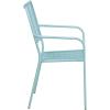 Flash Furniture Oia Commercial Grade 5 Pack Black Indoor-Outdoor Steel Patio Arm Chair with Square Back(Sky Blue)