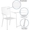 Flash Furniture Oia Commercial Grade 5 Pack Black Indoor-Outdoor Steel Patio Arm Chair with Square Back(White)