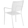 Flash Furniture Oia Commercial Grade 5 Pack Black Indoor-Outdoor Steel Patio Arm Chair with Square Back(White)