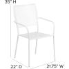 Flash Furniture Oia Commercial Grade 5 Pack Black Indoor-Outdoor Steel Patio Arm Chair with Square Back(White)