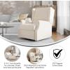 Flash Furniture Omma Swivel Glider Rocking Recliner, Manual Wingback Recliner with 360 Degree Swivel, for Living Room, Bedroom, or Nursery, Upholstered, Cream(Cream)