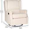 Flash Furniture Omma Swivel Glider Rocking Recliner, Manual Wingback Recliner with 360 Degree Swivel, for Living Room, Bedroom, or Nursery, Upholstered, Cream(Cream)