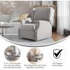 Flash Furniture Omma Swivel Glider Rocking Recliner, Manual Wingback Recliner with 360 Degree Swivel, for Living Room, Bedroom, or Nursery, Upholstered, Cream(Light Gray)