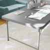 Flash Furniture Paige 4.93′ Classroom Activity Table for School and Home, Heavy-Duty Rectangular Plastic Activity Table for Kids, White(Granite Gray)