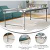 Flash Furniture Paige 4.93′ Classroom Activity Table for School and Home, Heavy-Duty Rectangular Plastic Activity Table for Kids, White(Granite Gray)