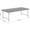 Flash Furniture Paige 4.93′ Classroom Activity Table for School and Home, Heavy-Duty Rectangular Plastic Activity Table for Kids, White(Granite Gray)