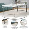Flash Furniture Paige 4.93′ Classroom Activity Table for School and Home, Heavy-Duty Rectangular Plastic Activity Table for Kids, White(Granite White)