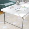 Flash Furniture Paige 4.93′ Classroom Activity Table for School and Home, Heavy-Duty Rectangular Plastic Activity Table for Kids, White(Granite White)