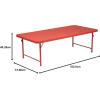 Flash Furniture Paige 4.93′ Classroom Activity Table for School and Home, Heavy-Duty Rectangular Plastic Activity Table for Kids, White(Red)