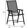 Flash Furniture Paladin Navy Outdoor Folding Patio Sling Chair with Black Frame (2 Pack)(Black)