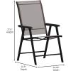 Flash Furniture Paladin Navy Outdoor Folding Patio Sling Chair with Black Frame (2 Pack)(Brown)