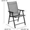 Flash Furniture Paladin Navy Outdoor Folding Patio Sling Chair with Black Frame (2 Pack)(Grey)
