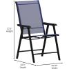 Flash Furniture Paladin Navy Outdoor Folding Patio Sling Chair with Black Frame (2 Pack)(Navy)