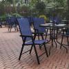 Flash Furniture Paladin Navy Outdoor Folding Patio Sling Chair with Black Frame (2 Pack)(Navy)