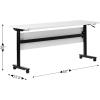 Flash Furniture Palmer Commercial Nesting Flip Training Table, Heavy-Duty Steel Frame and T-Legs, Modesty Panel, 1″ Thick Tabletop, 60″ x 24″, White Top/Black Frame(White Top/Black Frame)