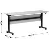 Flash Furniture Palmer Commercial Nesting Flip Training Table, Heavy-Duty Steel Frame and T-Legs, Modesty Panel, 1″ Thick Tabletop, 60″ x 24″, White Top/Black Frame(Gray Top/Black Frame)