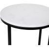 Flash Furniture Pearl 23.75” Square Adjustable Height White Wood Swivel Top Table (Adjustable Range 33” – 40.5”)(White Marble Top/Matte Black Frame)