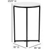 Flash Furniture Pearl 23.75” Square Adjustable Height White Wood Swivel Top Table (Adjustable Range 33” – 40.5”)(White Marble Top/Matte Black Frame)