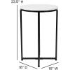 Flash Furniture Pearl 23.75” Square Adjustable Height White Wood Swivel Top Table (Adjustable Range 33” – 40.5”)(White Top/Matte Black Frame)
