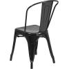 Flash Furniture Perry Commercial Grade Black-Antique Gold Metal Indoor-Outdoor Stackable Chair(Black)