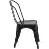 Flash Furniture Perry Commercial Grade Black-Antique Gold Metal Indoor-Outdoor Stackable Chair(Black)