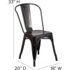 Flash Furniture Perry Commercial Grade Black-Antique Gold Metal Indoor-Outdoor Stackable Chair(Black-antique Gold)