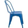 Flash Furniture Perry Commercial Grade Black-Antique Gold Metal Indoor-Outdoor Stackable Chair(Blue)