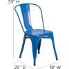 Flash Furniture Perry Commercial Grade Black-Antique Gold Metal Indoor-Outdoor Stackable Chair(Blue)