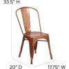 Flash Furniture Perry Commercial Grade Black-Antique Gold Metal Indoor-Outdoor Stackable Chair(Copper)