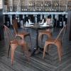 Flash Furniture Perry Commercial Grade Black-Antique Gold Metal Indoor-Outdoor Stackable Chair(Copper)