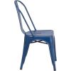 Flash Furniture Perry Commercial Grade Black-Antique Gold Metal Indoor-Outdoor Stackable Chair(Distressed Antique Blue)