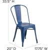 Flash Furniture Perry Commercial Grade Black-Antique Gold Metal Indoor-Outdoor Stackable Chair(Distressed Antique Blue)