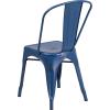 Flash Furniture Perry Commercial Grade Black-Antique Gold Metal Indoor-Outdoor Stackable Chair(Distressed Antique Blue)