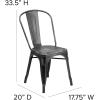 Flash Furniture Perry Commercial Grade Black-Antique Gold Metal Indoor-Outdoor Stackable Chair(Distressed Black)