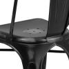 Flash Furniture Perry Commercial Grade Black-Antique Gold Metal Indoor-Outdoor Stackable Chair(Distressed Black)