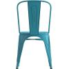 Flash Furniture Perry Commercial Grade Black-Antique Gold Metal Indoor-Outdoor Stackable Chair(Distressed Blue)